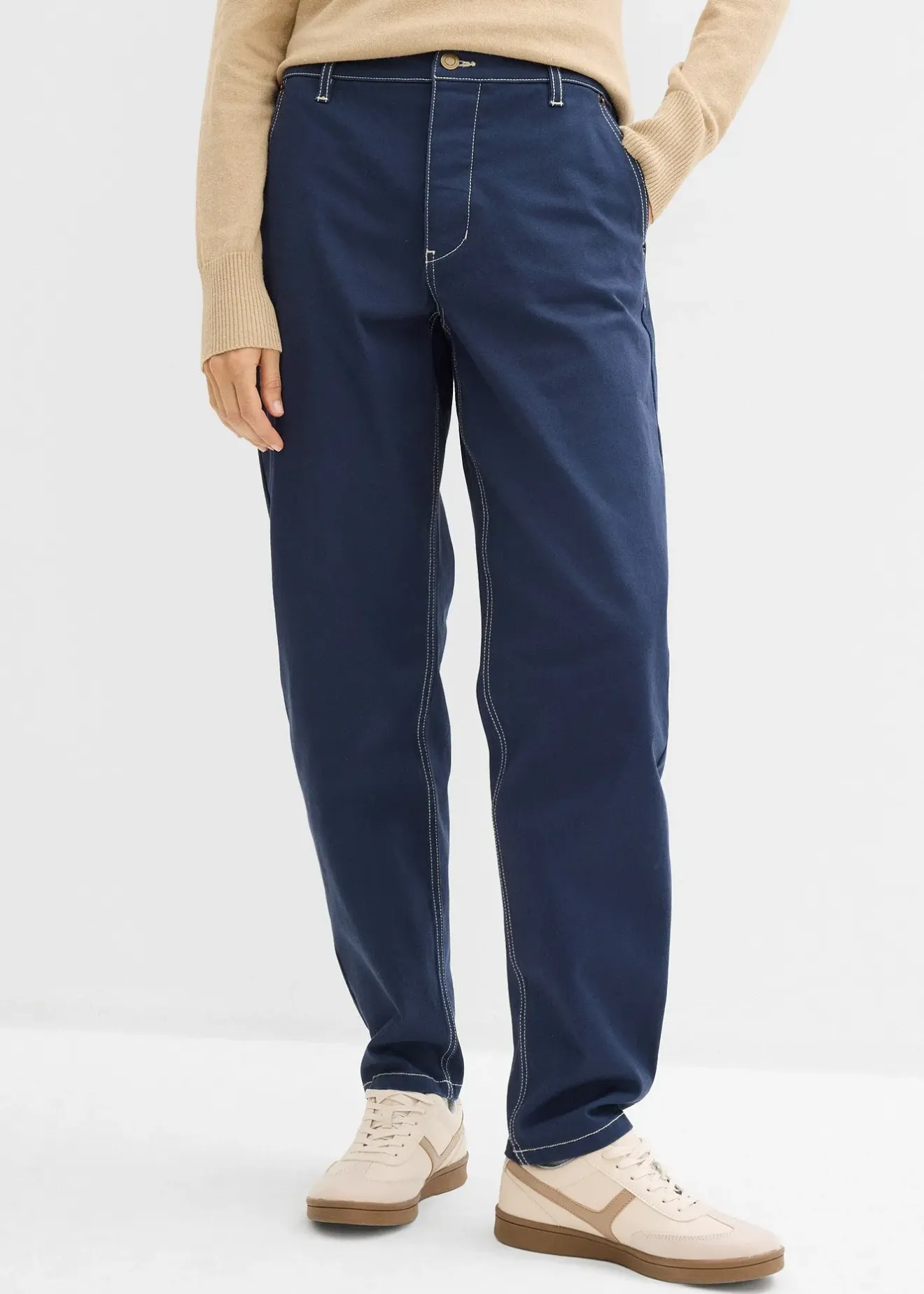 bonprix Pantalon en twill barrel|Femme Pantalons