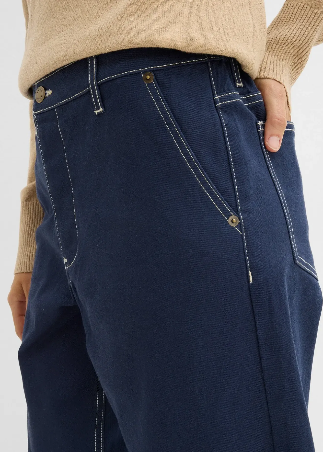 bonprix Pantalon en twill barrel|Femme Pantalons
