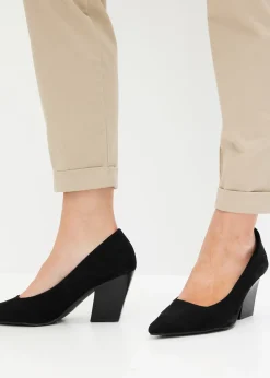 Femme bonprix Pantalons|Pantalon en twill léger, paper bag