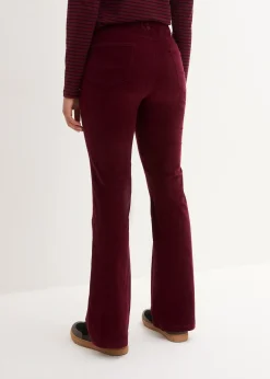 Femme bonprix Pantalons|Pantalon en velours côtelé extensible avec taille haute confortable