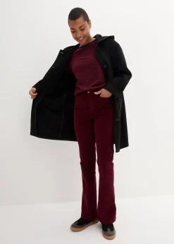 Femme bonprix Pantalons|Pantalon en velours côtelé extensible avec taille haute confortable