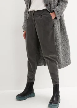 bonprix Pantalon en velours côtelé, Balloon Fit|Femme Pantalons