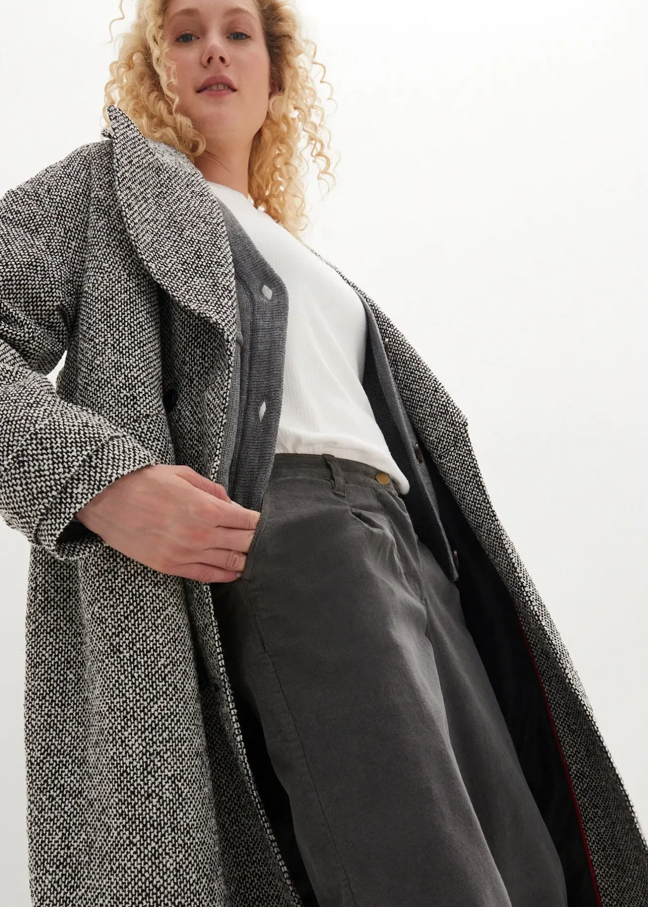 bonprix Pantalon en velours côtelé, Balloon Fit|Femme Pantalons