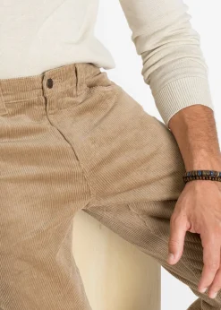 bonprix Pantalon en velours côtelé extensible et confortable, Slim|Homme Pantalons
