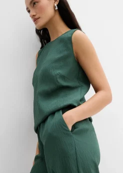 Femme bonprix Deux Pièces & Ensembles|Pantalons|Pantalon en viscose mélangée, effet froissé