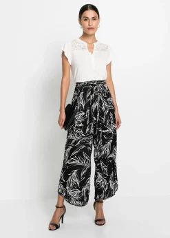 Femme bonprix Pantalons|Pantalon en viscose texturée