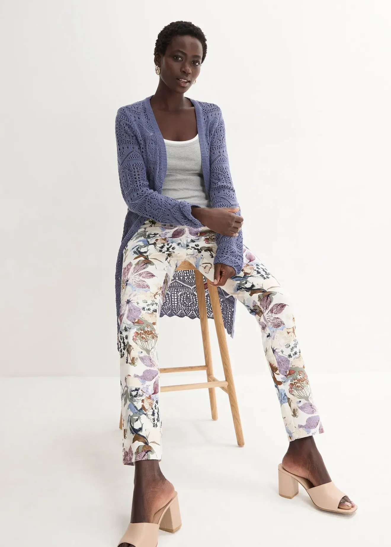Femme bonprix Tailles Petite|Pantalons|Pantalon extensible à imprimé floral
