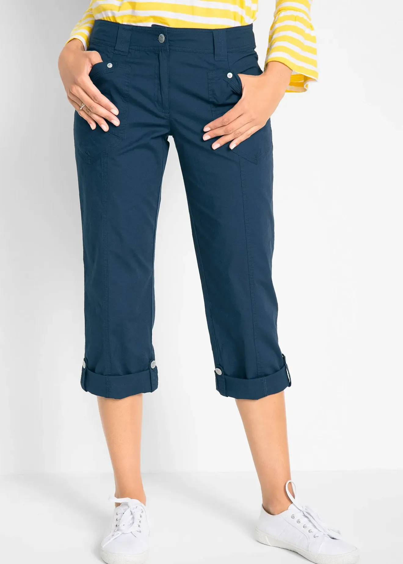 bonprix Pantalon extensible cargo 3/4|Femme Pantalons