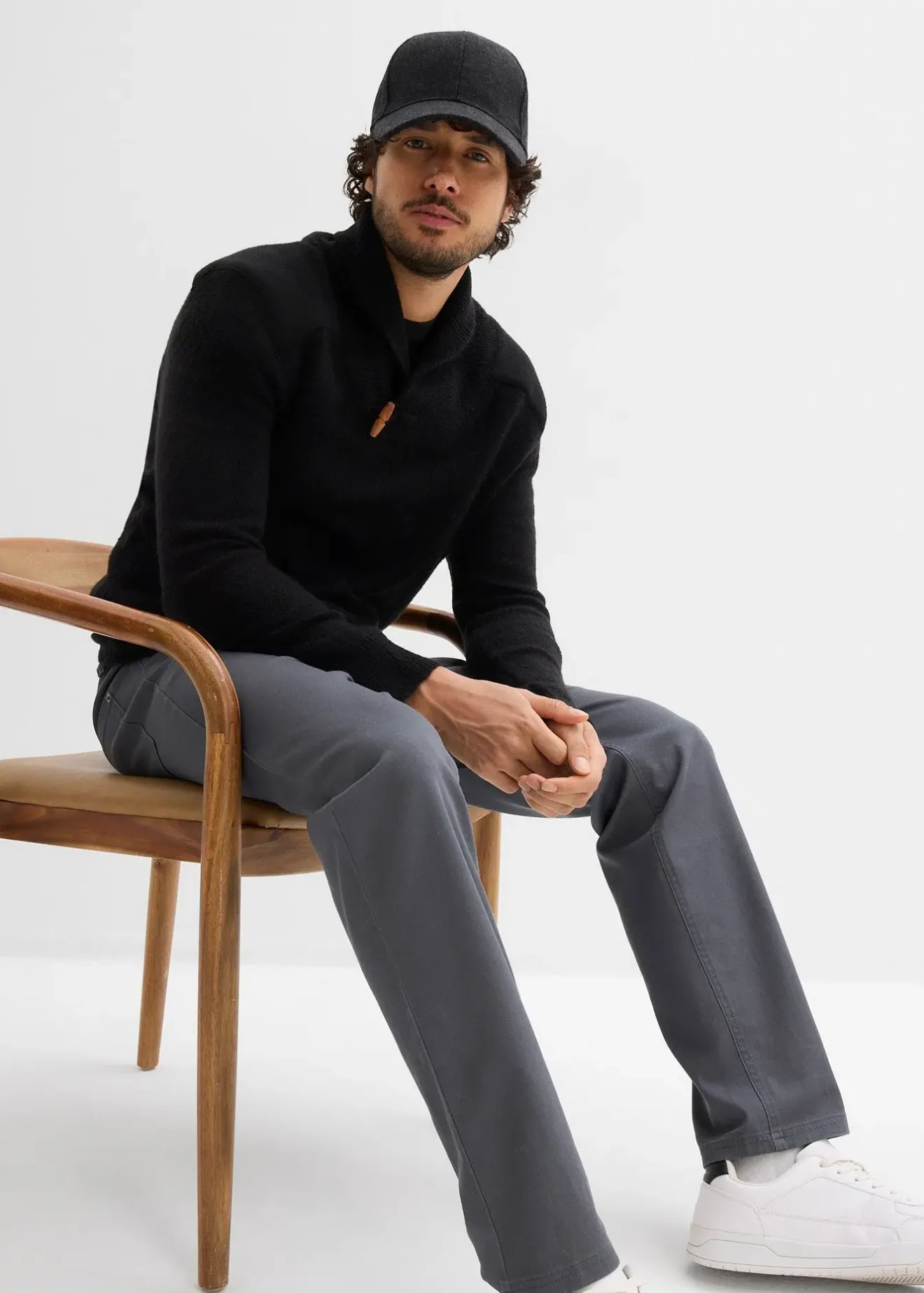 bonprix Pantalon extensible classique à taille élastiquée, droit|Homme Pantalons