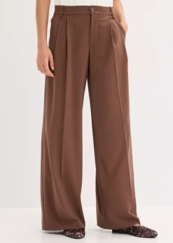 bonprix Pantalon fluide à pinces en viscose mélangée|Femme Pantalons