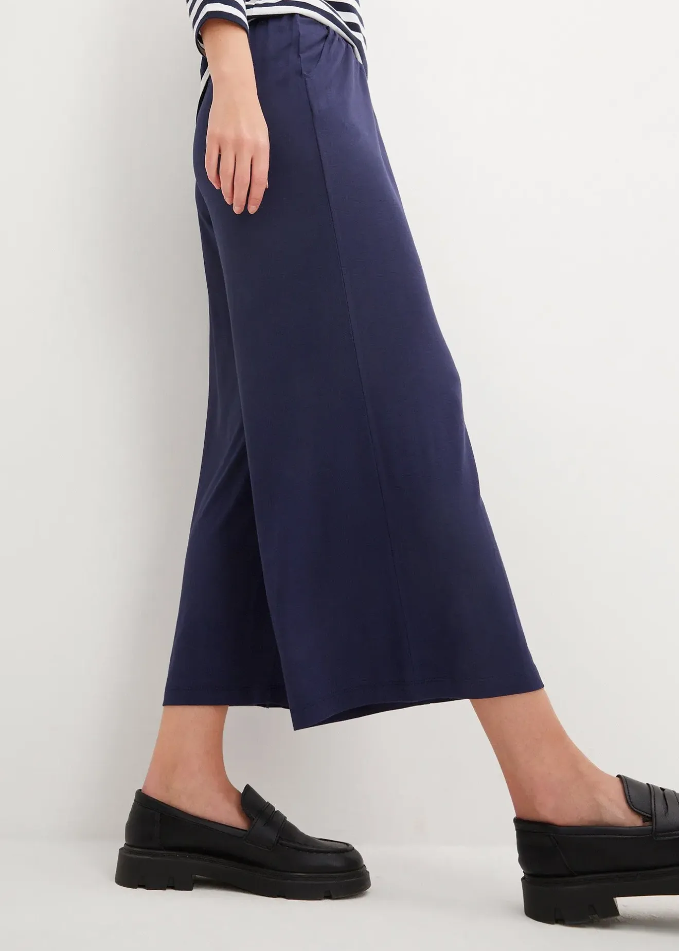 Femme bonprix Pantalons|Pantalon fluide en jersey viscose, longueur 7/8