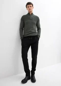 bonprix Pantalon jogger aspect laine, regular|Homme Pantalons