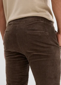 bonprix Pantalon jogger regular en velours côtelé, doublure chaude en flanelle, droit|Homme Vêtements Thermiques|Pantalons