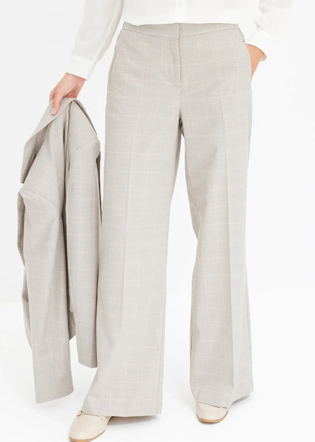 Femme bonprix Tailles Petite|Pantalons|Pantalon large à carreaux écossais