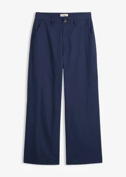 bonprix Pantalon large 100% coton, taille haute|Femme Pantalons