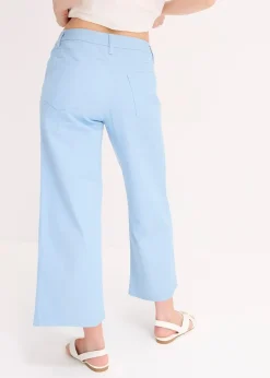 bonprix Pantalon large en coton extensible|Femme Pantalons