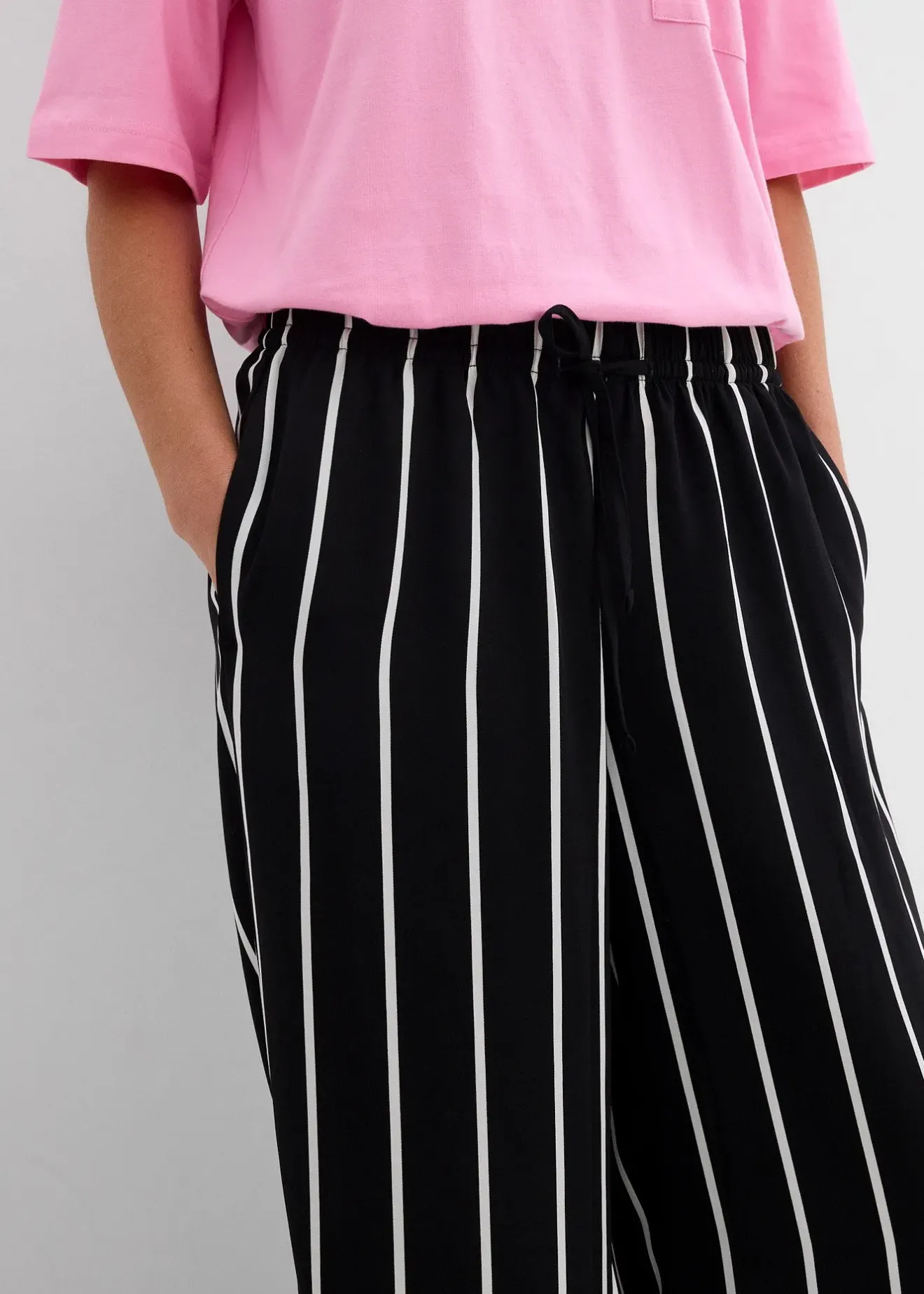 bonprix Pantalon large en crêpe léger|Femme Pantalons