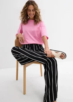 bonprix Pantalon large en crêpe léger|Femme Pantalons