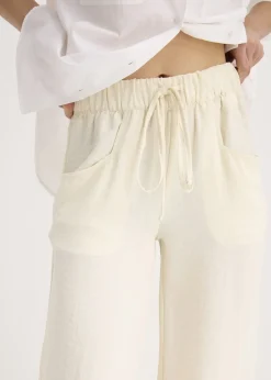 Femme bonprix Pantalons|Pantalon large en crêpe léger