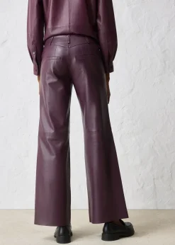 bonprix Pantalon large en cuir d’agneau nappa|Femme Premium|Pantalons