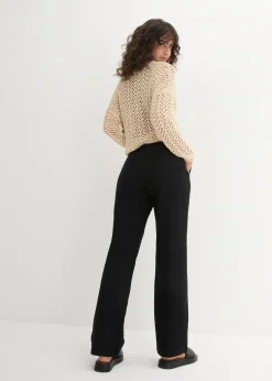 bonprix Pantalon large en lin et coton|Femme Tailles Petite|Pantalons