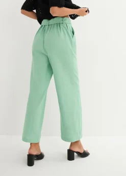 bonprix Pantalon large en lin mélangé|Femme Pantalons