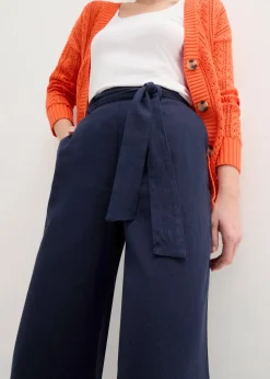 bonprix Pantalon large en lin mélangé|Femme Pantalons