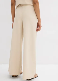 bonprix Pantalon large en maille piquée|Femme Deux Pièces & Ensembles|Pantalons