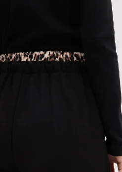 Femme bonprix Sweats|Pantalons|Pantalon large en sweat à ceinture contrastante