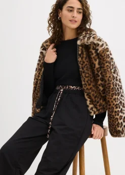 Femme bonprix Sweats|Pantalons|Pantalon large en sweat à ceinture contrastante