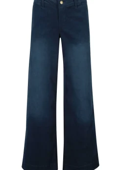 bonprix Pantalon large en velours côtelé extensible|Femme Pantalons