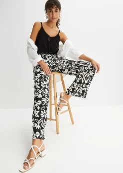 bonprix Pantalon large en viscose fluide|Femme Tailles Petite|Pantalons