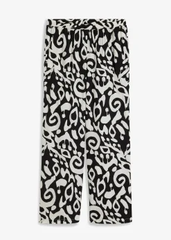 bonprix Pantalon large en viscose texturée|Femme Pantalons