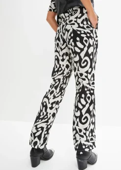 bonprix Pantalon large en viscose texturée|Femme Pantalons