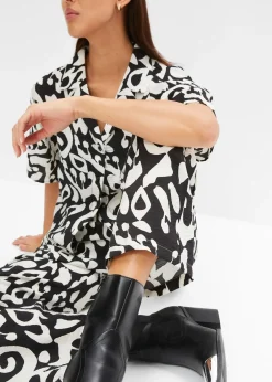 bonprix Pantalon large en viscose texturée|Femme Pantalons