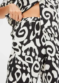 bonprix Pantalon large en viscose texturée|Femme Pantalons