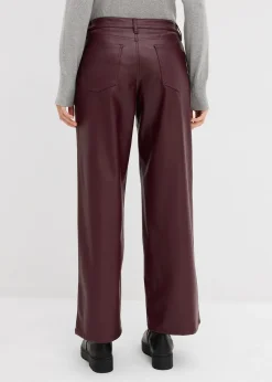 bonprix Pantalon large enduit|Femme Pantalons