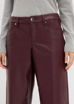 bonprix Pantalon large enduit|Femme Pantalons