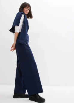 bonprix Pantalon large et confortable en Punto di Roma|Femme Pantalons