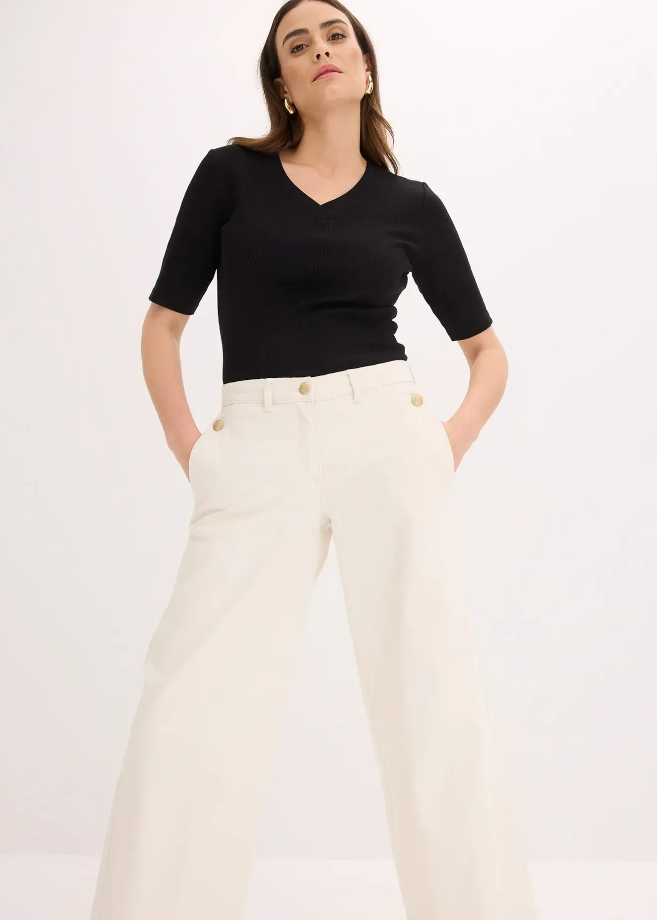 Femme bonprix Pantalons|Pantalon large et extensible