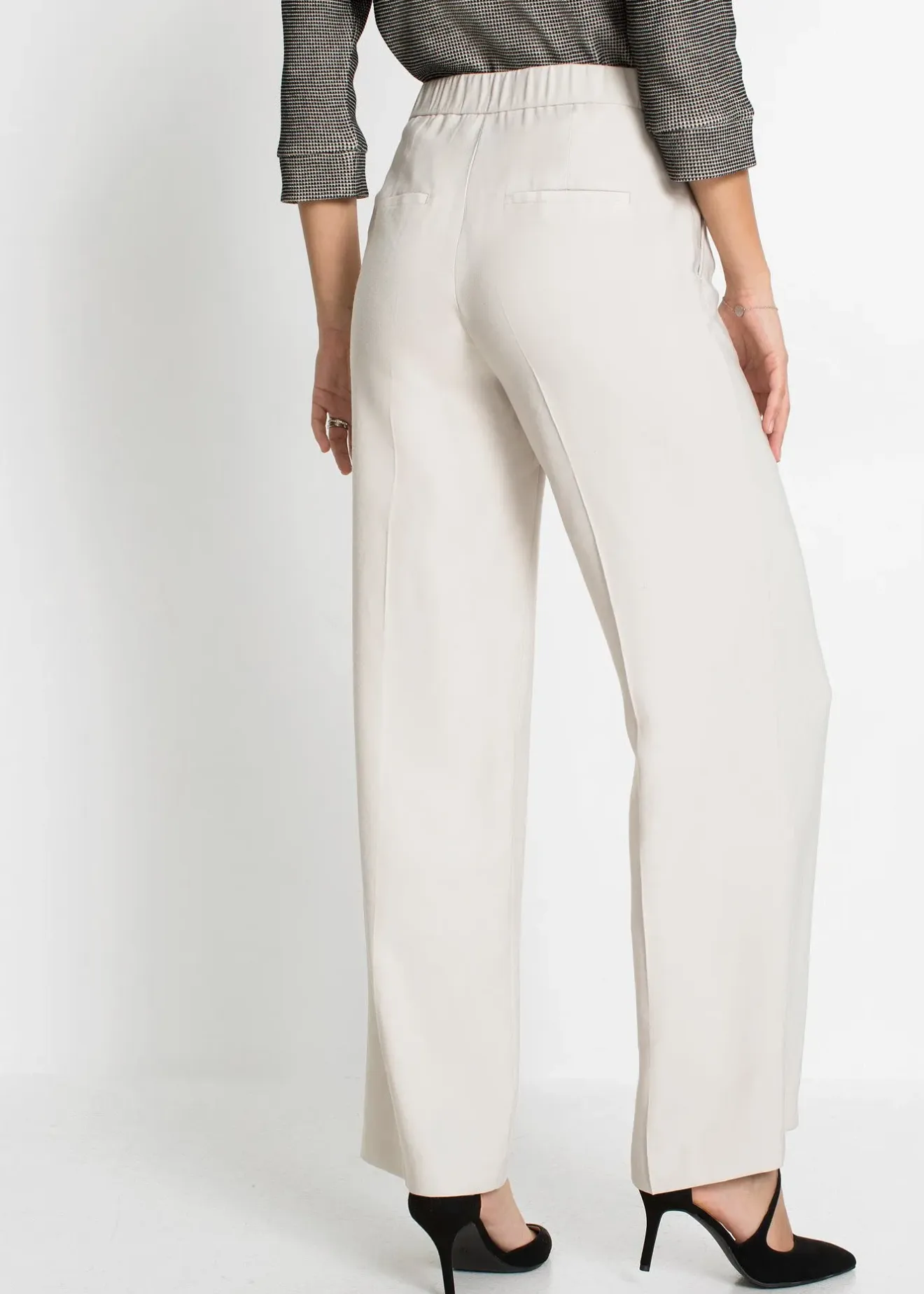 Femme bonprix Pantalons|Pantalon large et léger à pinces