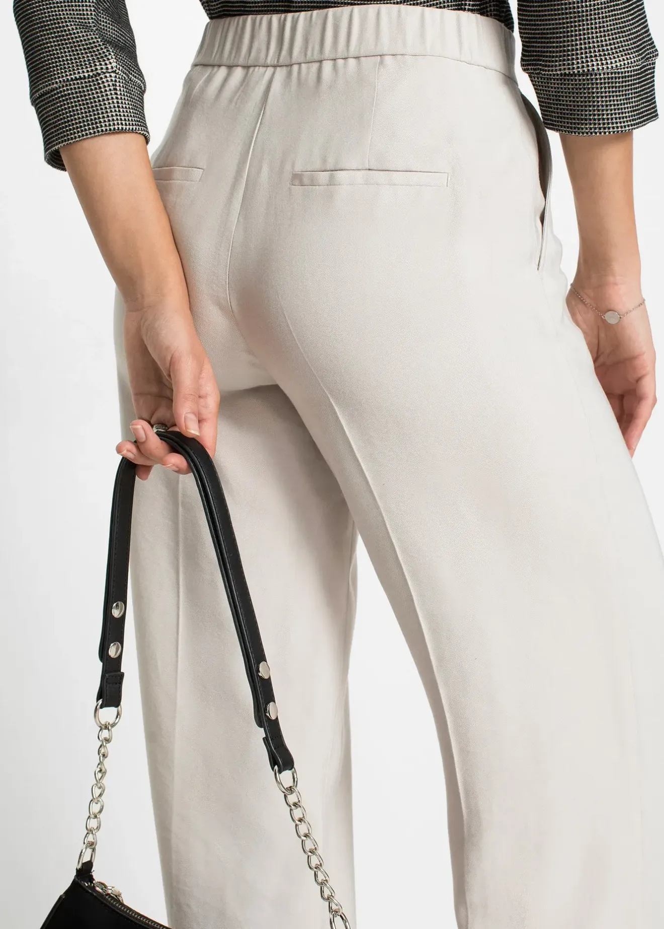 Femme bonprix Pantalons|Pantalon large et léger à pinces