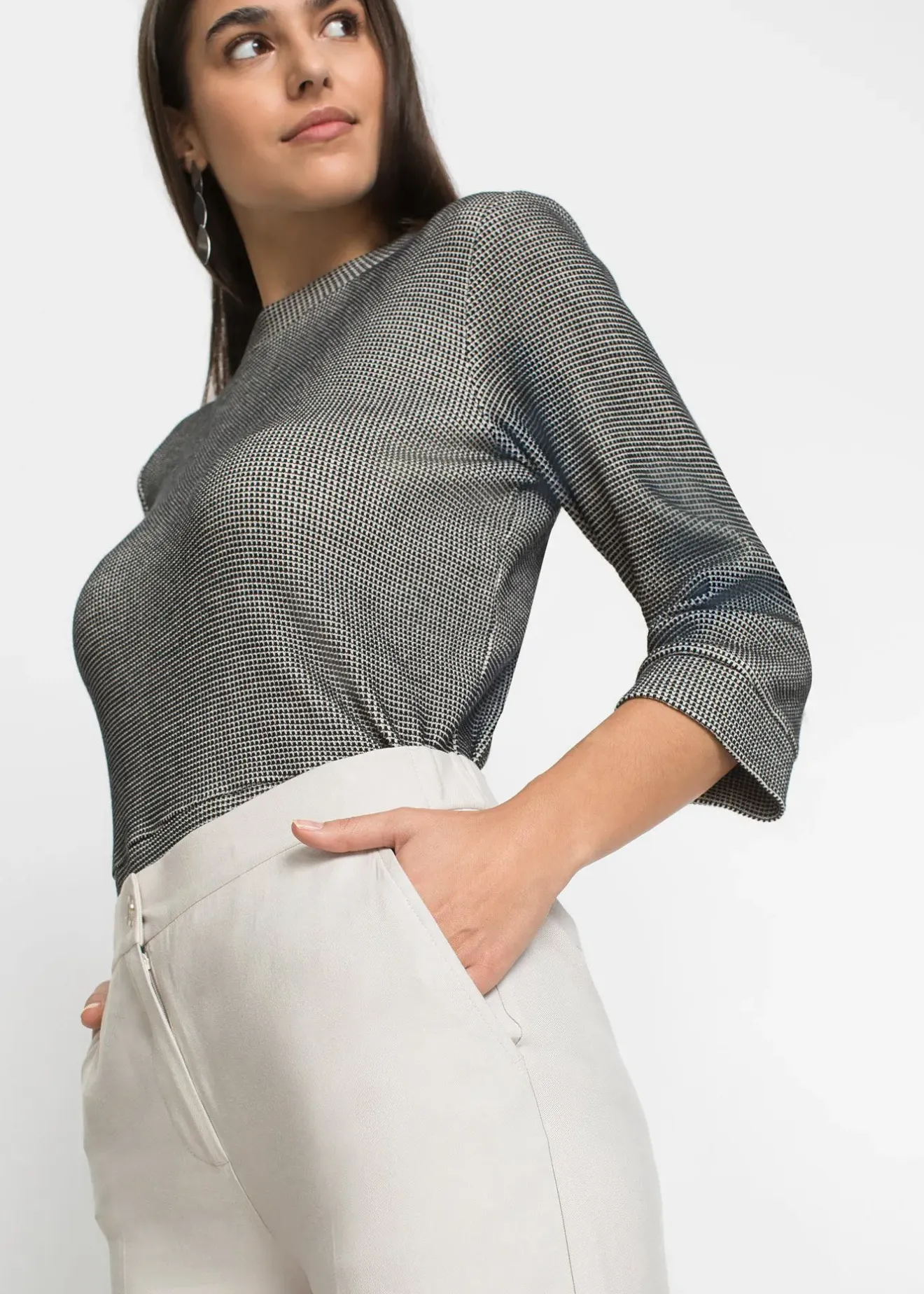 Femme bonprix Pantalons|Pantalon large et léger à pinces