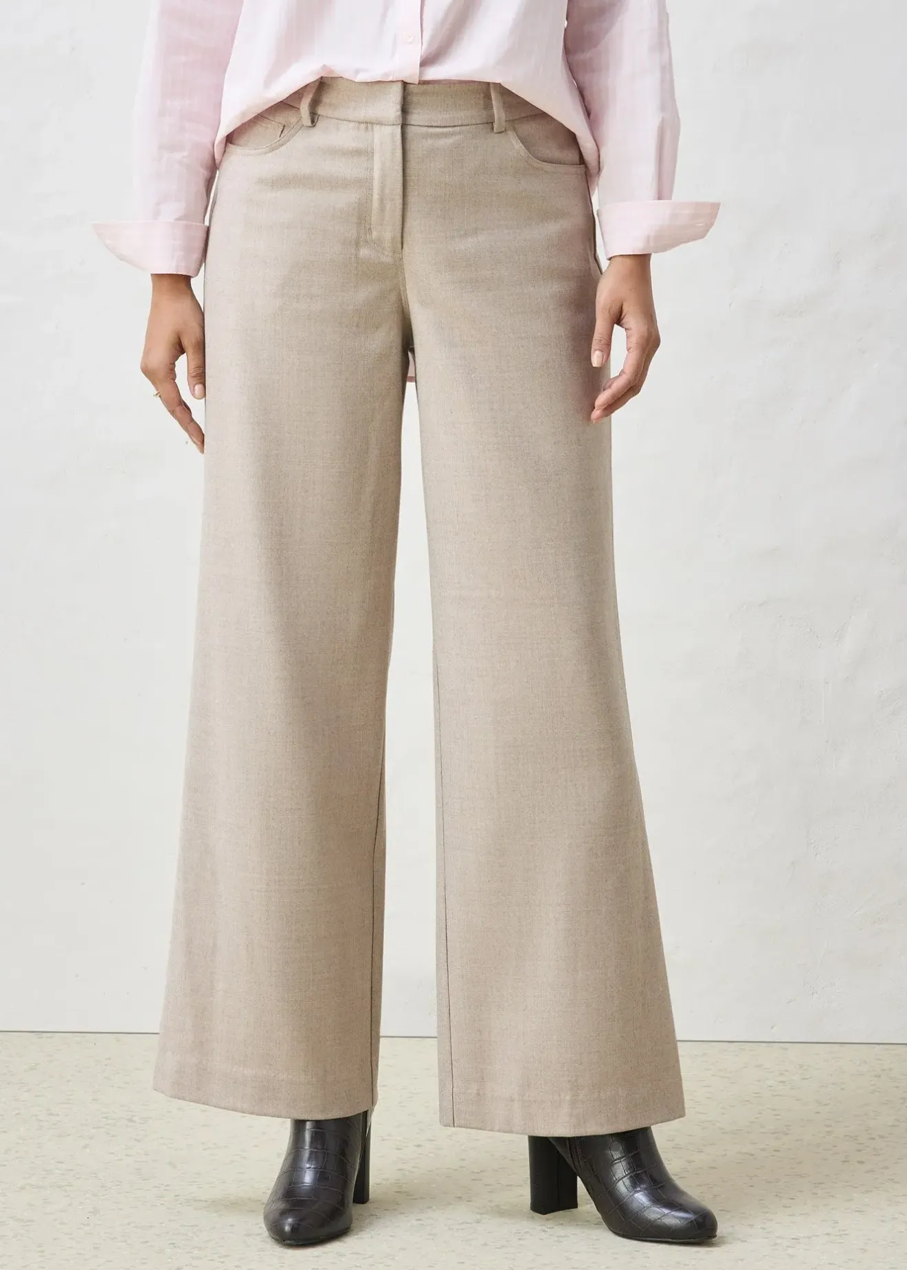 Femme bonprix Premium|Pantalons|Pantalon large, style 5 poches