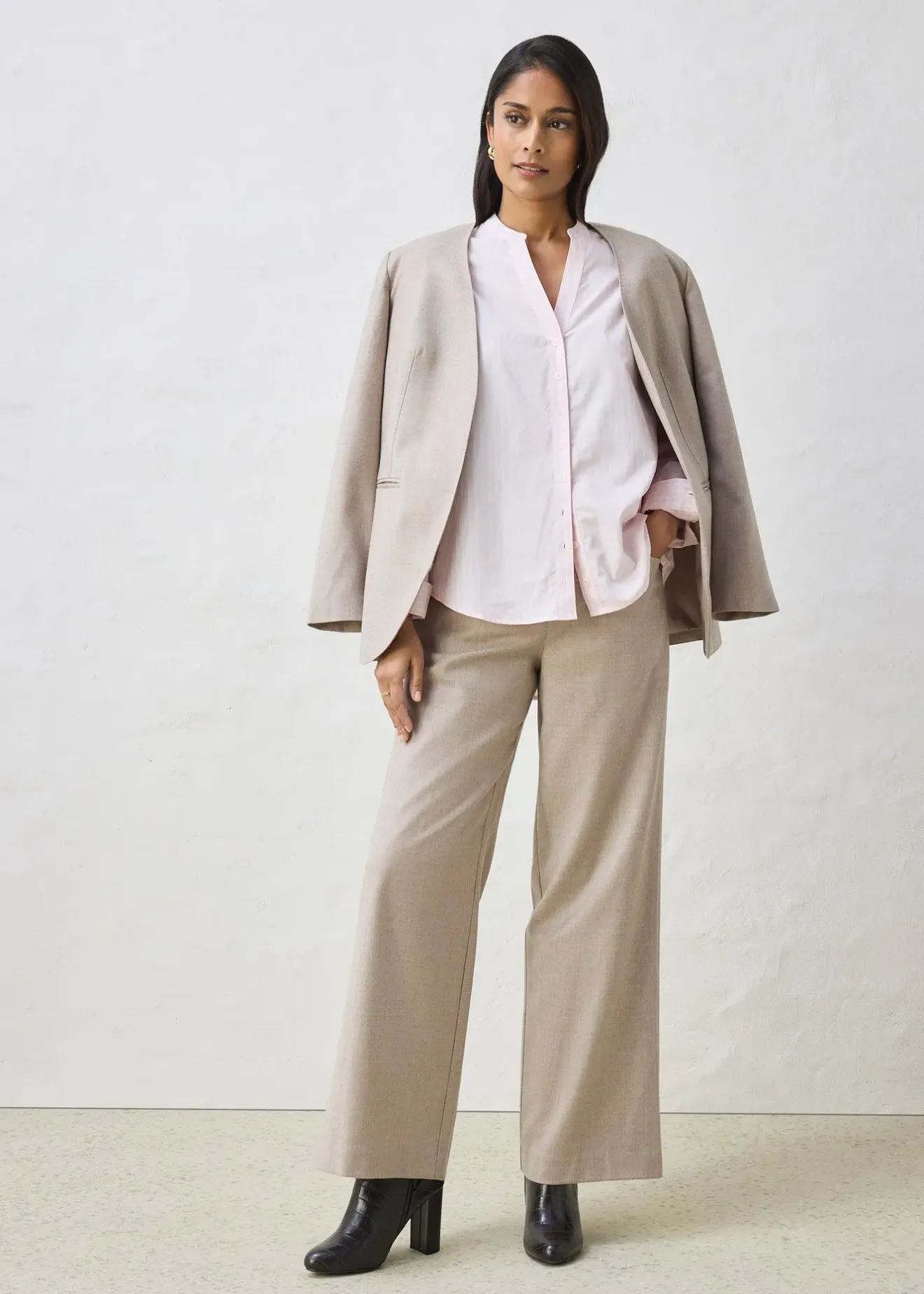 Femme bonprix Premium|Pantalons|Pantalon large, style 5 poches