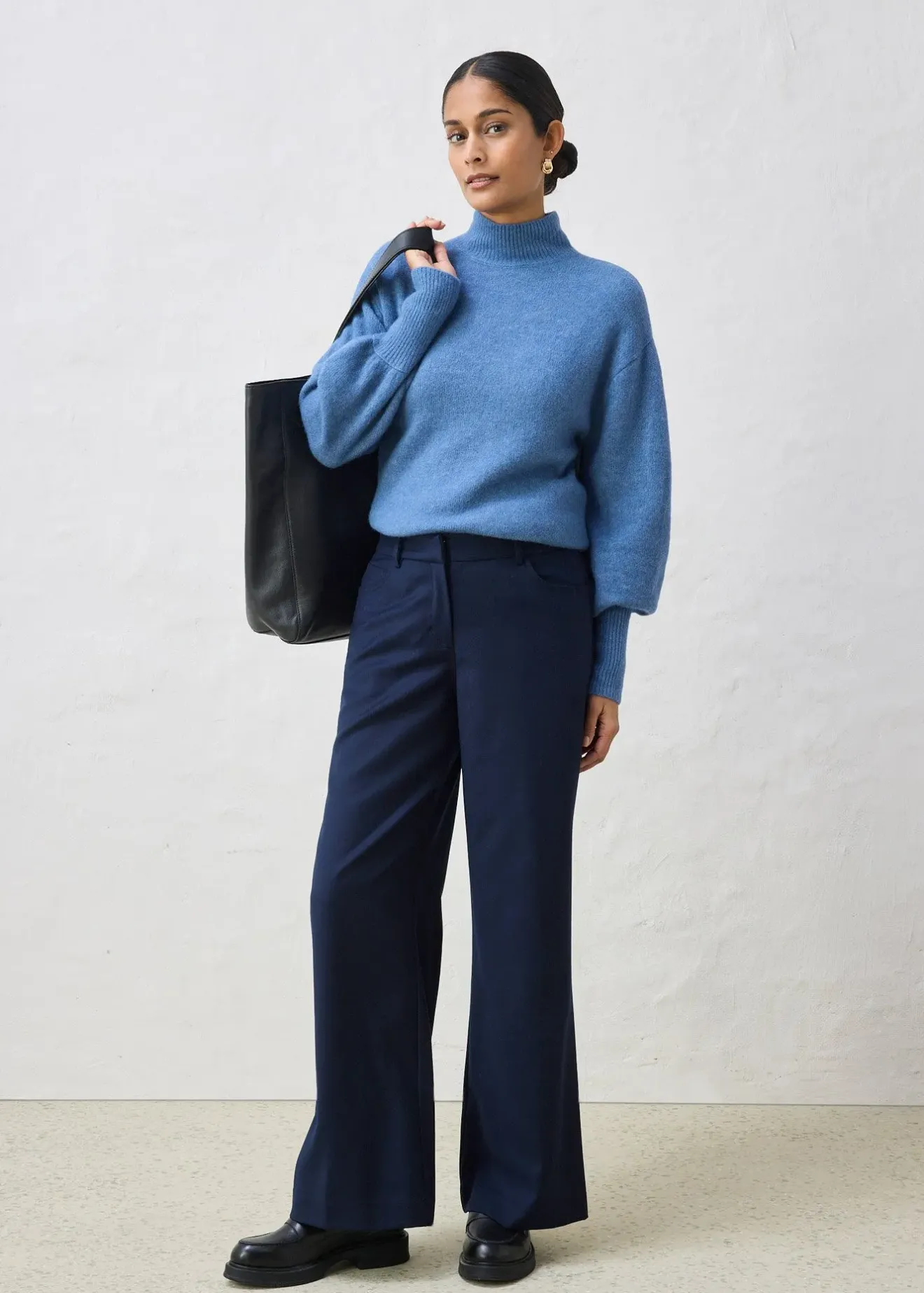 Femme bonprix Pantalons|Pantalon large, style 5 poches