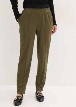 Femme bonprix Pantalons|Pantalon élastiqué avec nervures devant