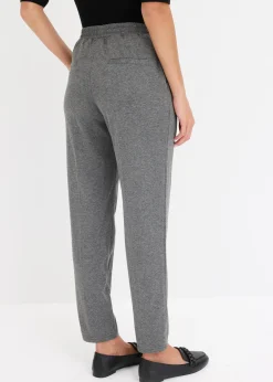 bonprix Pantalon élastiqué avec nervures devant|Femme Pantalons