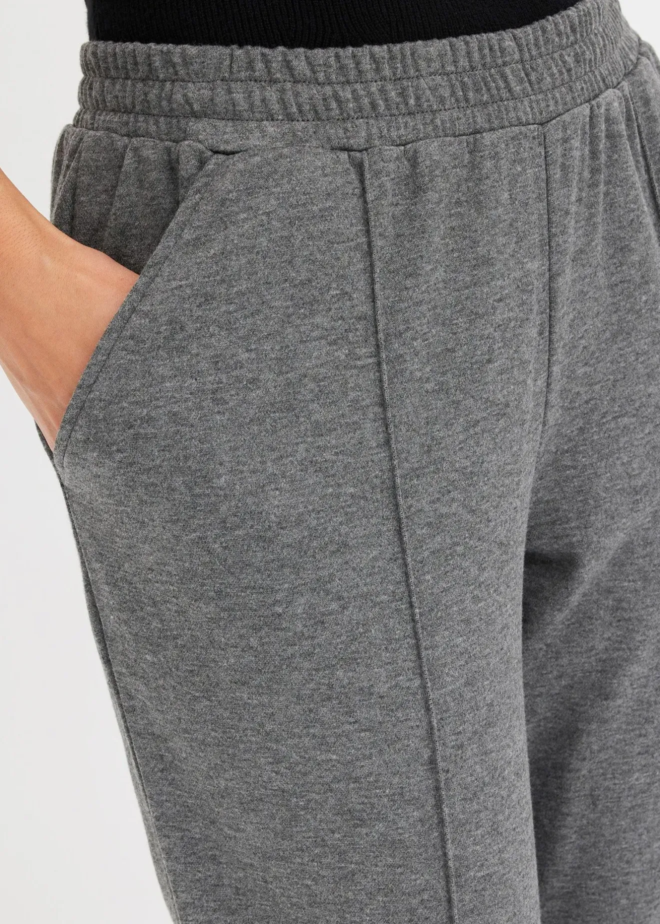 bonprix Pantalon élastiqué avec nervures devant|Femme Pantalons