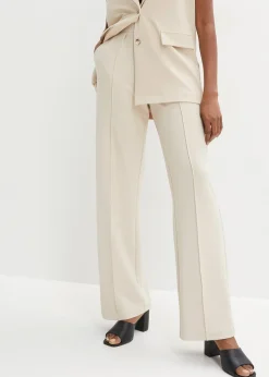 bonprix Pantalon élastiqué en interlock épais|Femme Pantalons